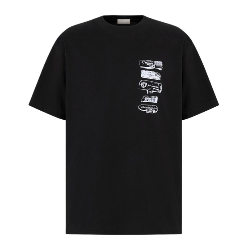 Kaos Pendek DIOR dengan Motif Gambar/Cetak, Cocok untuk Pria dan Wanita  -D-19