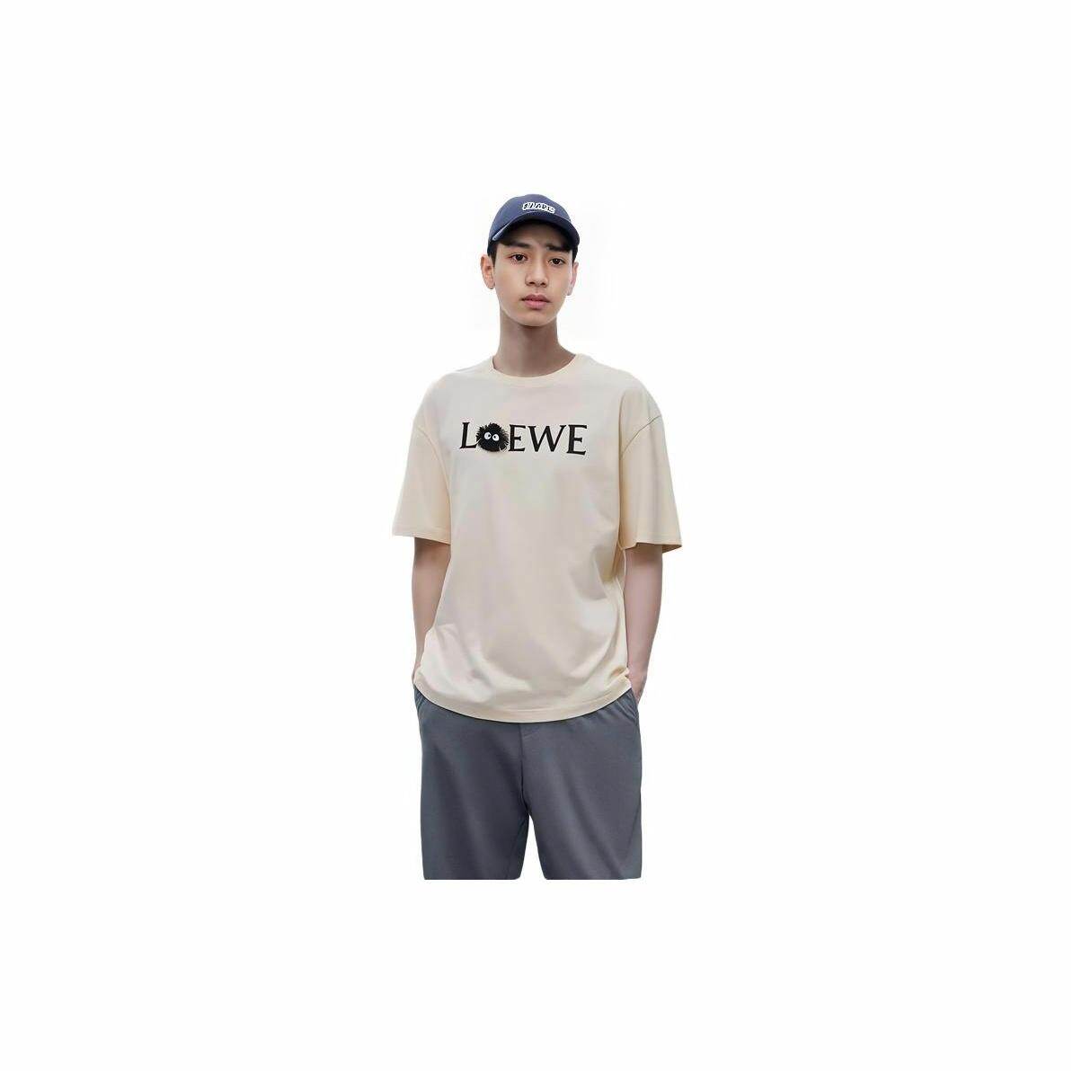 Kaos Pendek LOEWE dengan Motif Gambar/Cetak, Cocok untuk Pria dan Wanita -LE-10