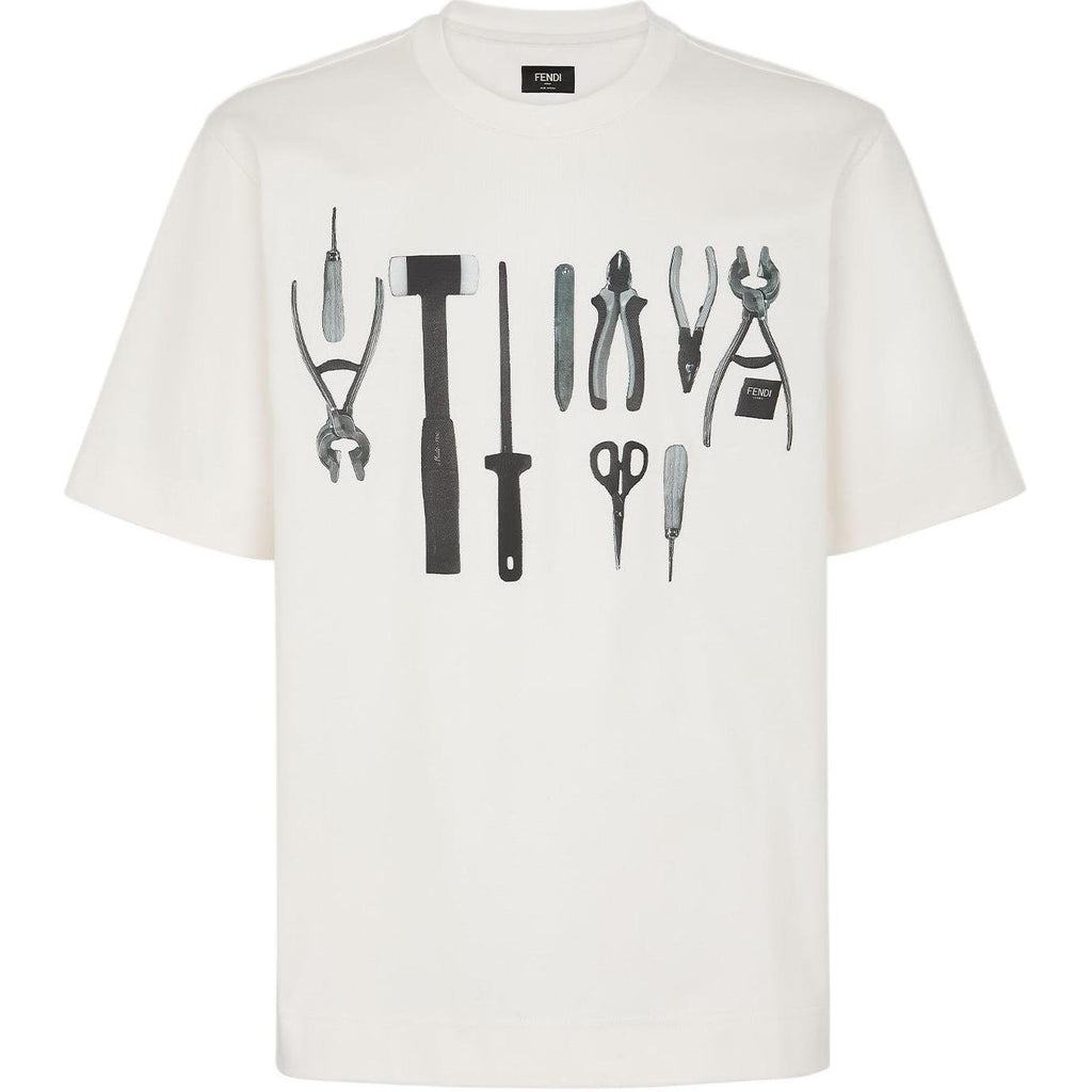 Kaos Pendek FENDI dengan Motif Gambar/Cetak, Cocok untuk Pria dan WanitaF-22