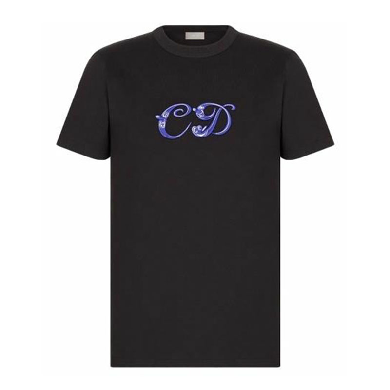 Kaos Pendek DIOR dengan Motif Gambar/Cetak, Cocok untuk Pria dan Wanita  -D-16