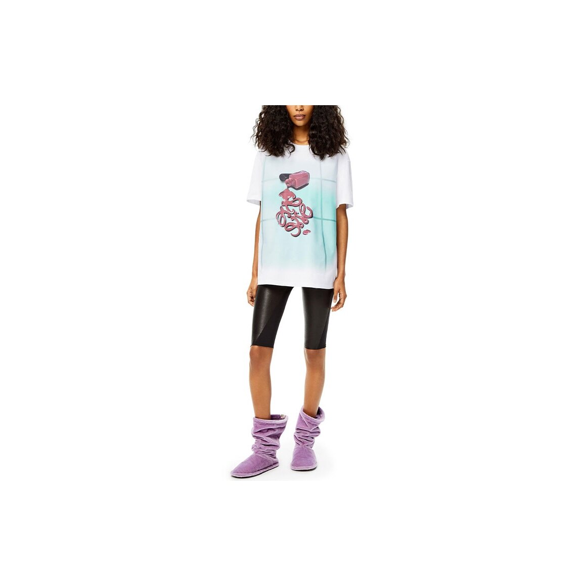 Kaos Pendek LOEWE dengan Motif Gambar/Cetak, Cocok untuk Pria dan Wanita -LE-09
