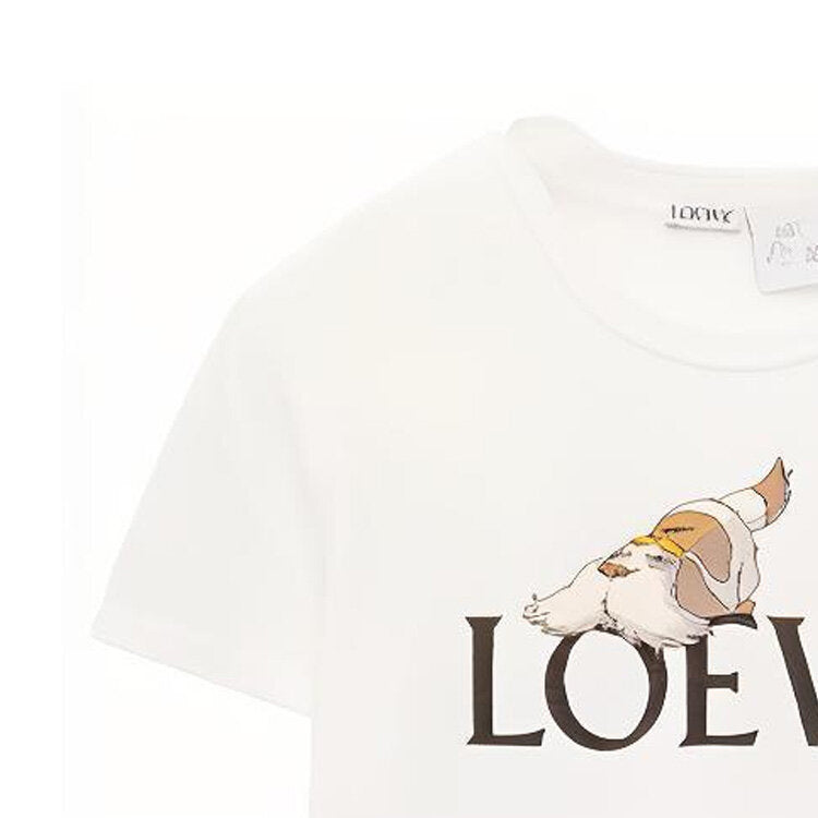 Kaos Pendek LOEWE dengan Motif Gambar/Cetak, Cocok untuk Pria dan Wanita -LE-01