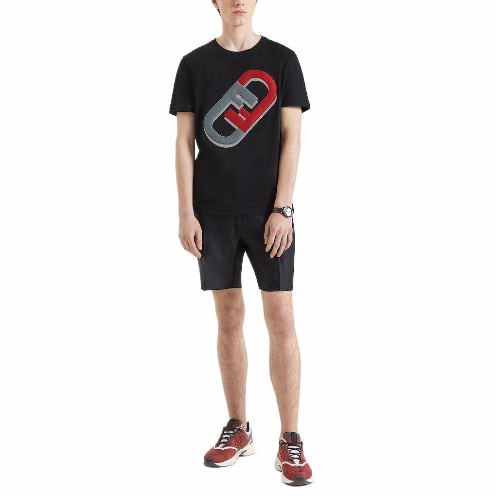 Kaos Pendek FENDI dengan Motif Gambar/Cetak, Cocok untuk Pria dan WanitaF-36