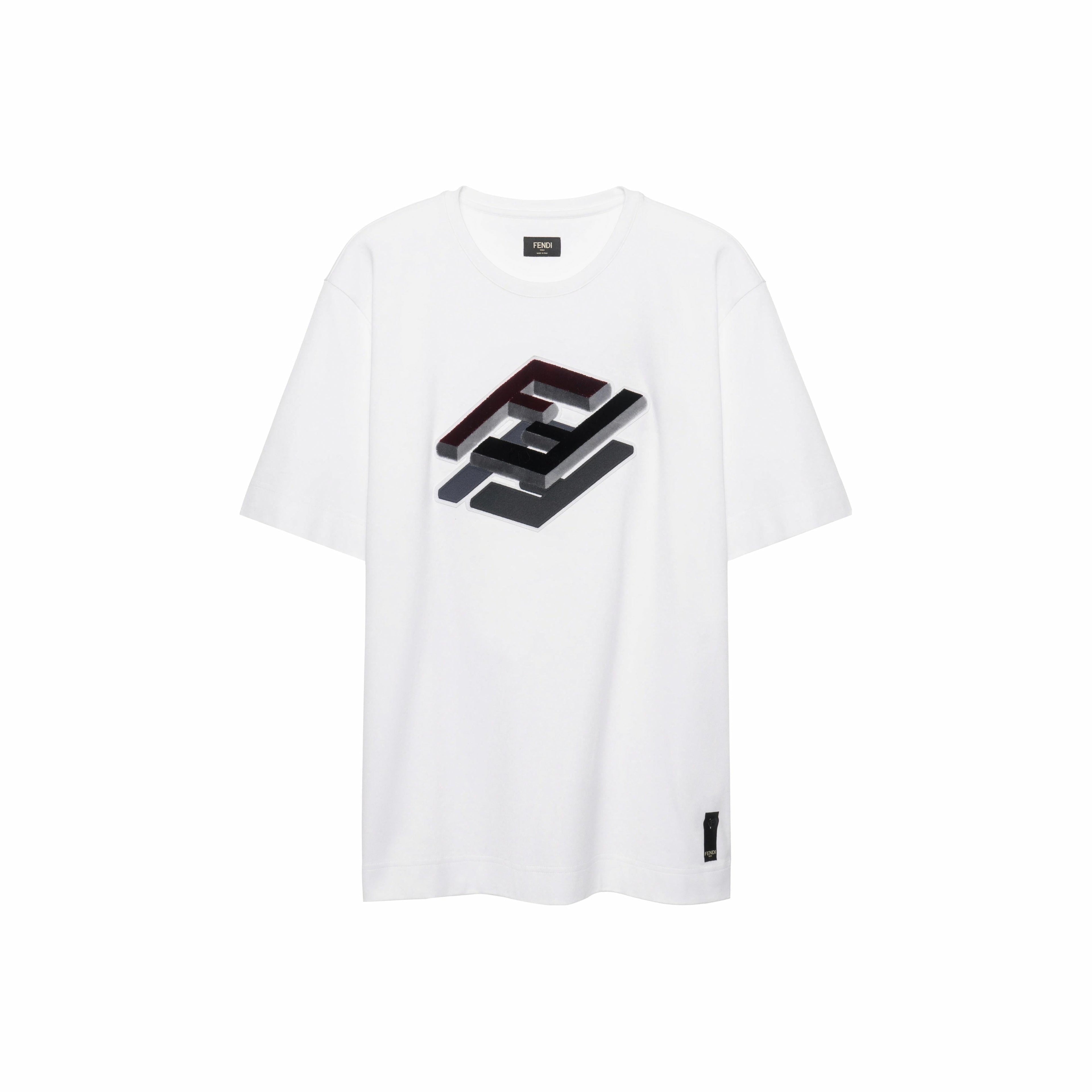 Kaos Pendek FENDI dengan Motif Gambar/Cetak, Cocok untuk Pria dan WanitaF-11