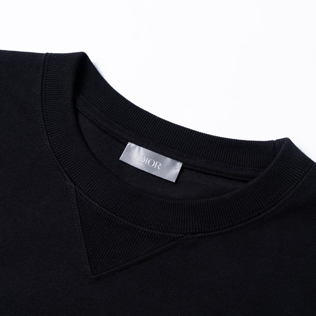 Kaos Pendek DIOR dengan Motif Gambar/Cetak, Cocok untuk Pria dan Wanita  -D-06