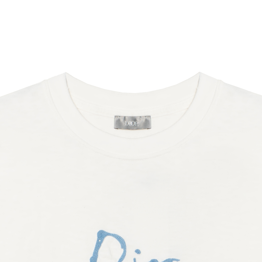 Kaos Pendek DIOR dengan Motif Gambar/Cetak, Cocok untuk Pria dan Wanita  -D-01